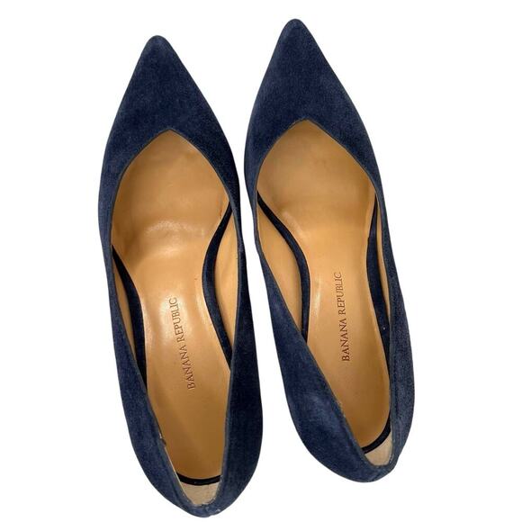 Banana Republic 3 inch Blue Suede Silettos Women's Size 5 1/2 - Picture 6 of 14